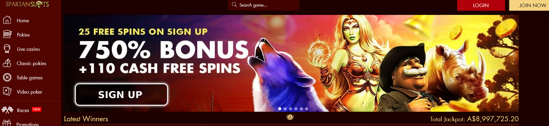 Spartan
                                Slots-750% Bonus+110 Cash Free Spins